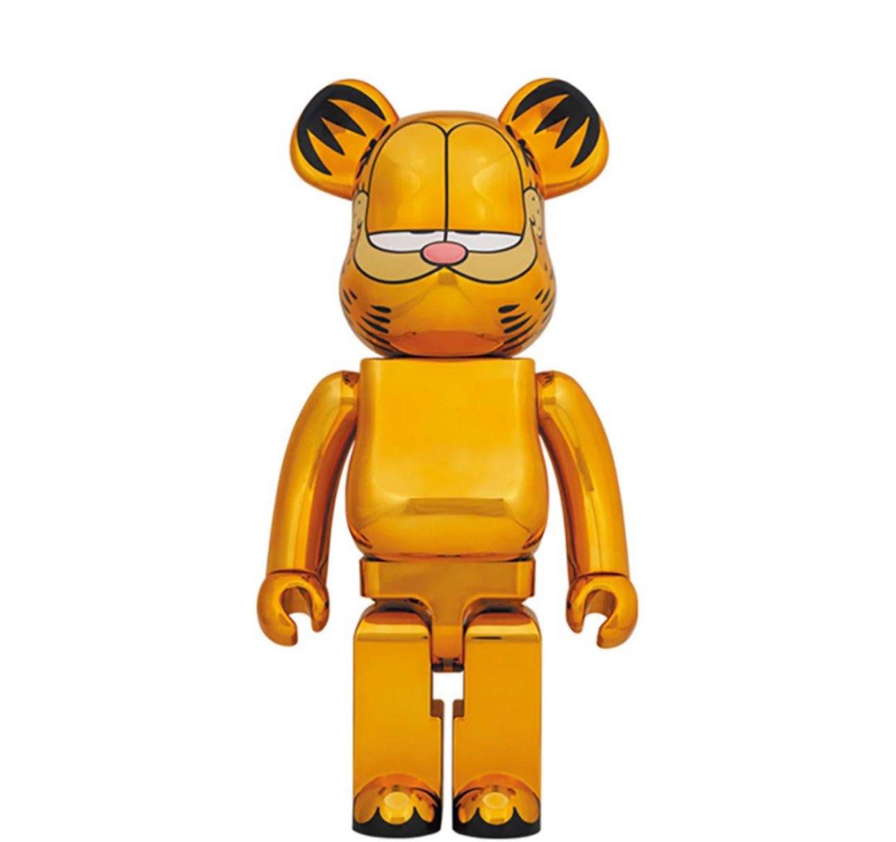 1000%. Bearbrick Garfield gold Chrome 電鍍加菲貓
