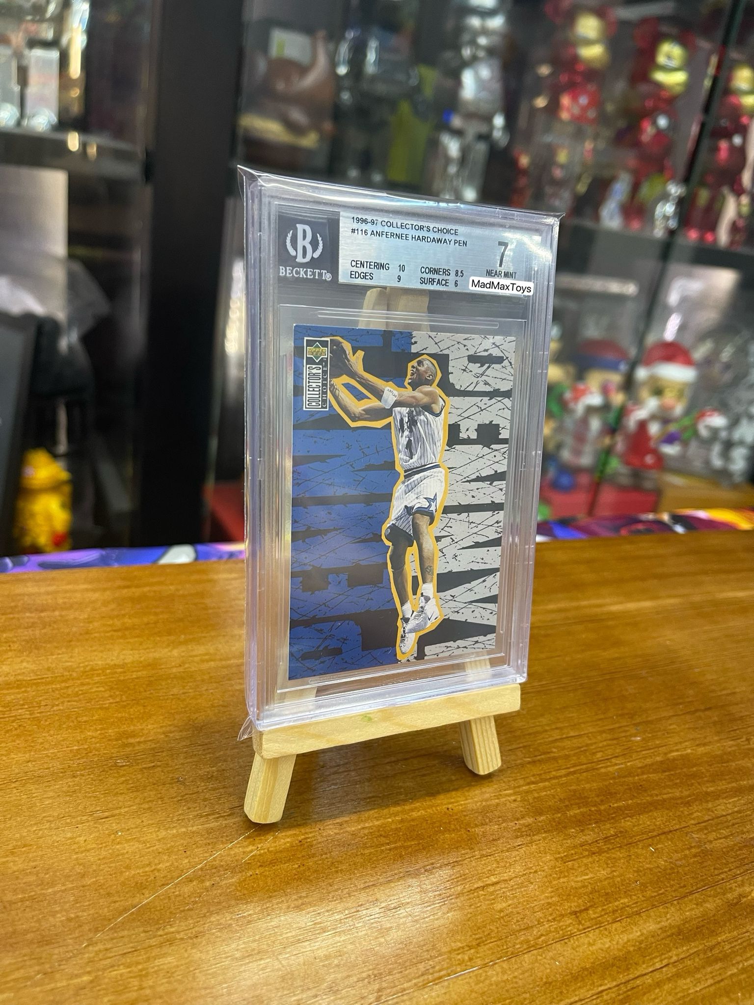 BGS 7 1996-97 COLLECTOR'S CHOICE #116 ANFERNEE HARDAWAY PEN