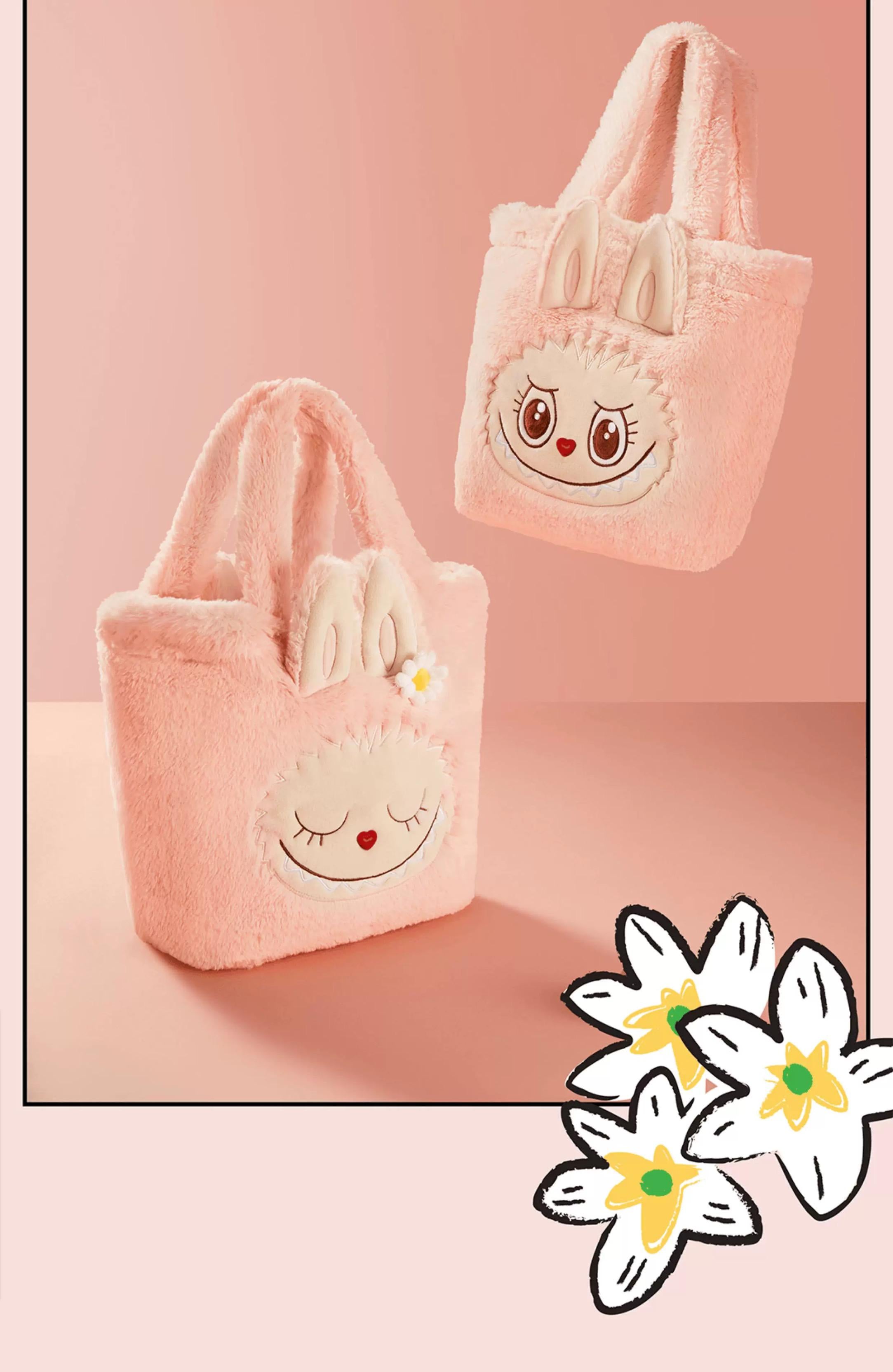 Popland 樂園限定 mokoko 甜心系列-毛絨翻翻包 mokoko Sweetheart Series Plush Handbag(Reversible)