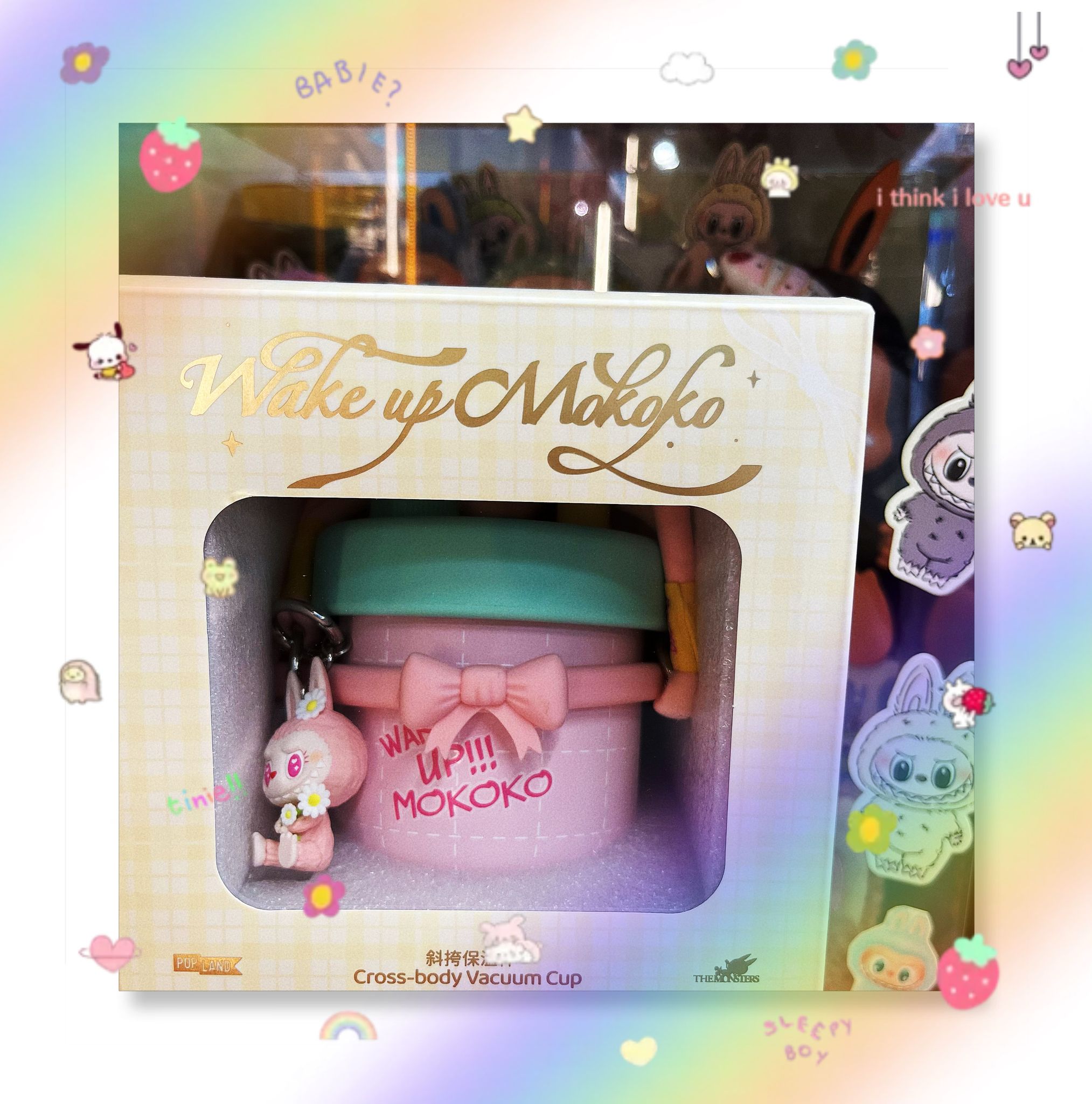 POP LAND 醒醒春日系列-Mokoko斜挎保溫杯 Wake up in Spring Days Series-Cross-body Vacuum Cup