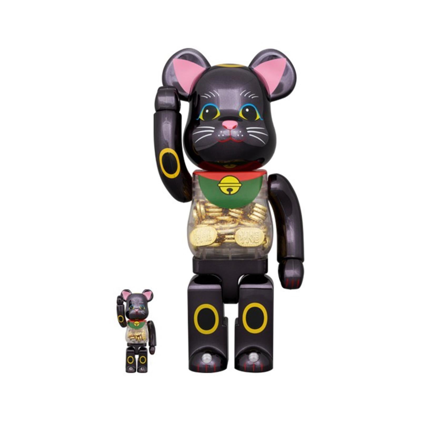 100% & 400% BE@RBRICK 招き猫 小判 千万両 黒メッキ