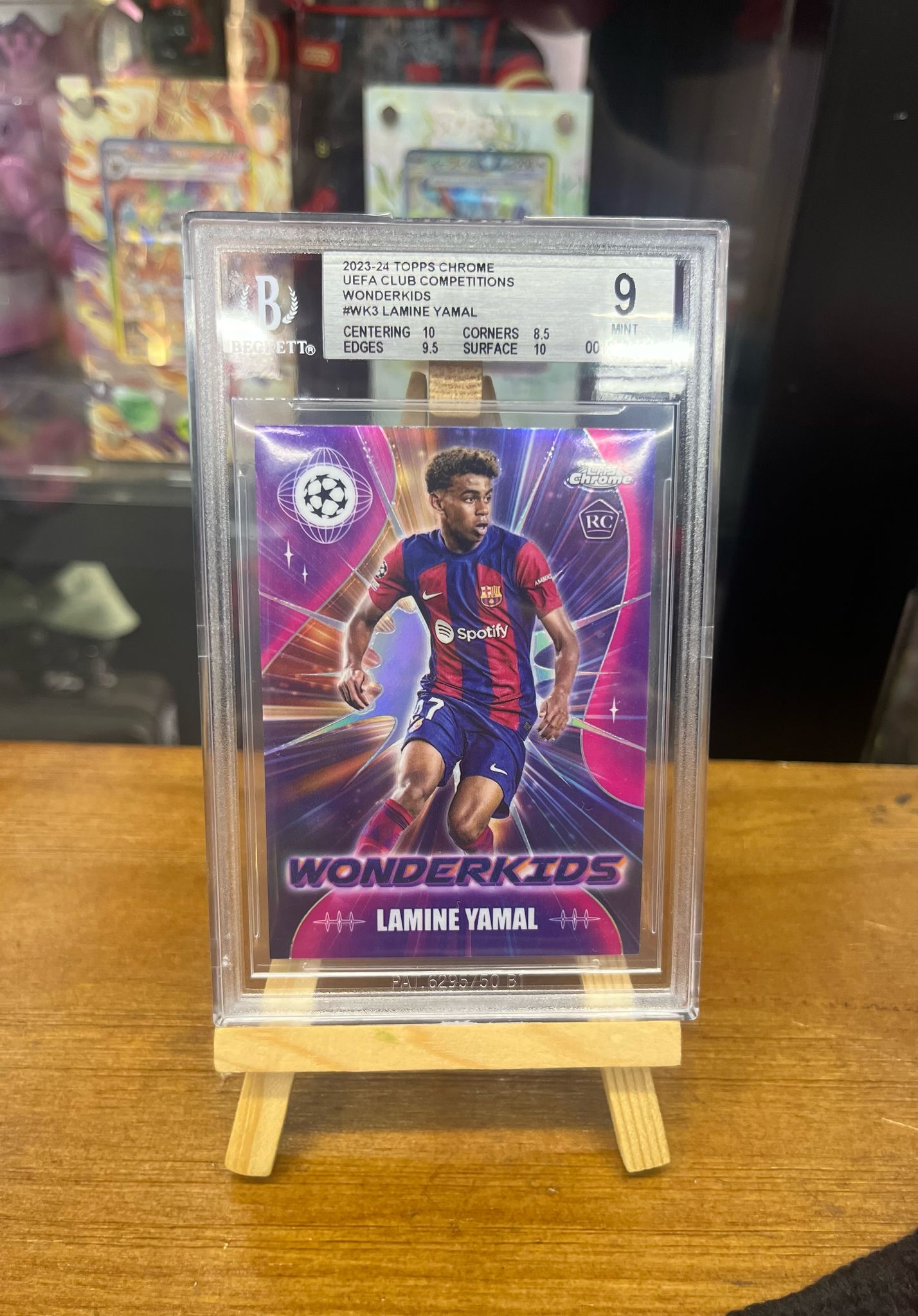 BGS 9 2023-24 TOPPS CHROME UEFA CLUB Competitons Wonderkids #wk3 LAMINE YAMAL