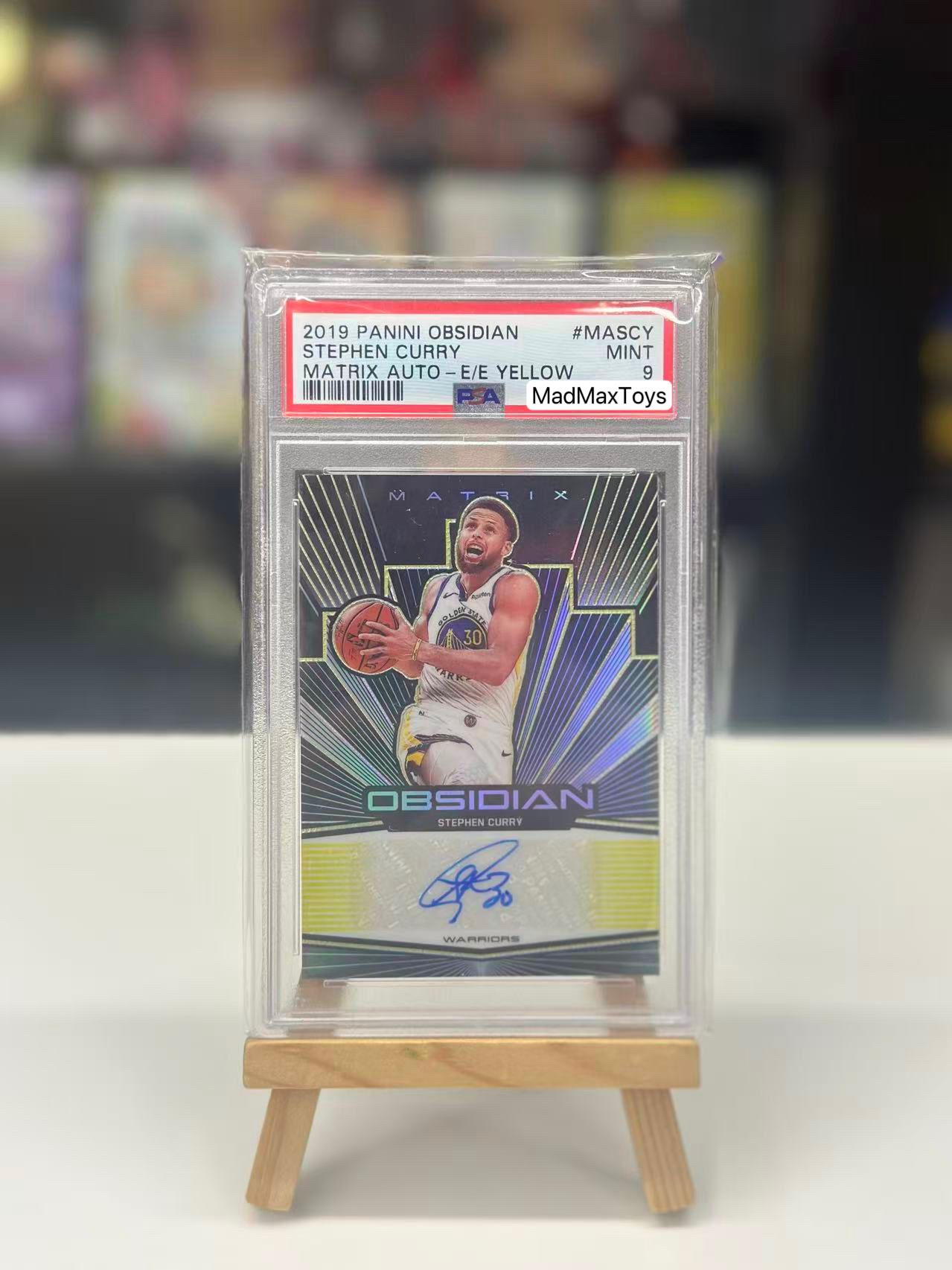 PSA 9 2019 Panini Obsidian Stephen Curry Matrix Auto - E/E Yollow 限10