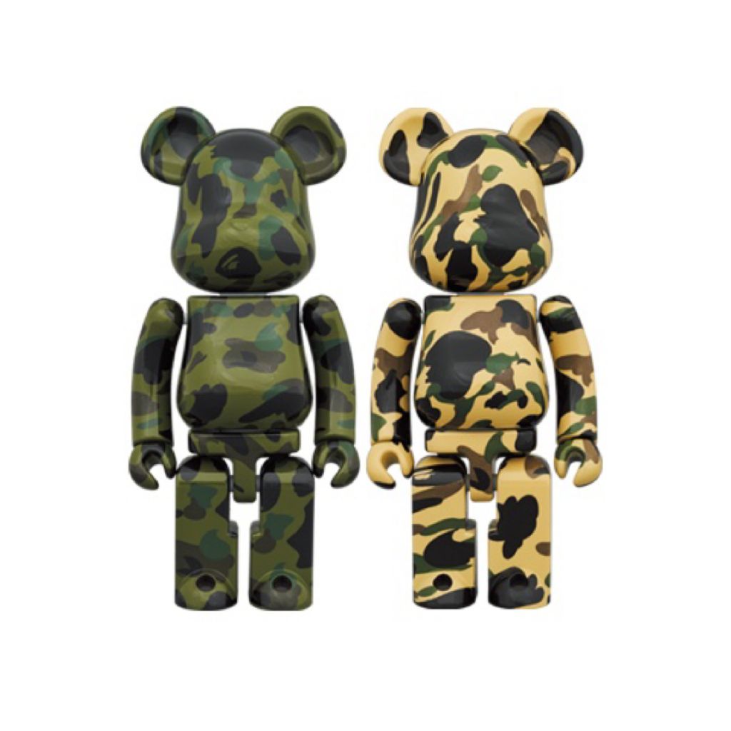 200% 超合金 Be@rbrick Bape 1ST CAMO Green / Yellow Set of 2pcs