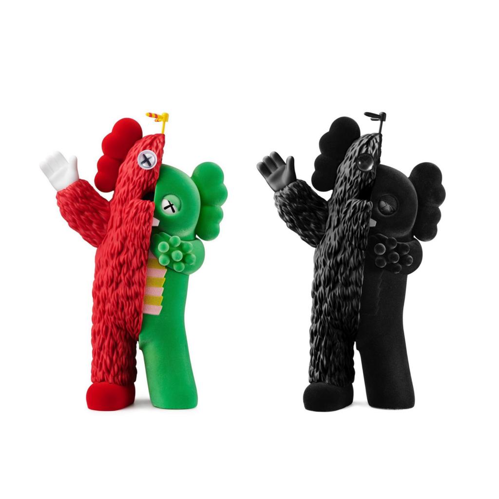 Set of 2pcs Kaws Tokyo First Kachamukku Original colorway (Green & Red) & (Black)