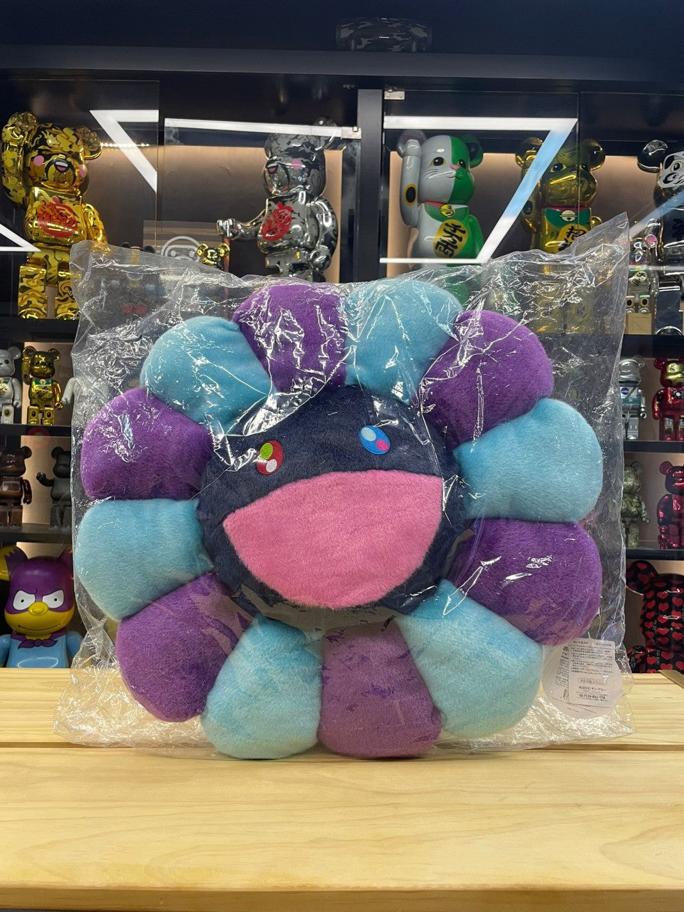 60cm Flower Cushion (Blue Purple & Navy)