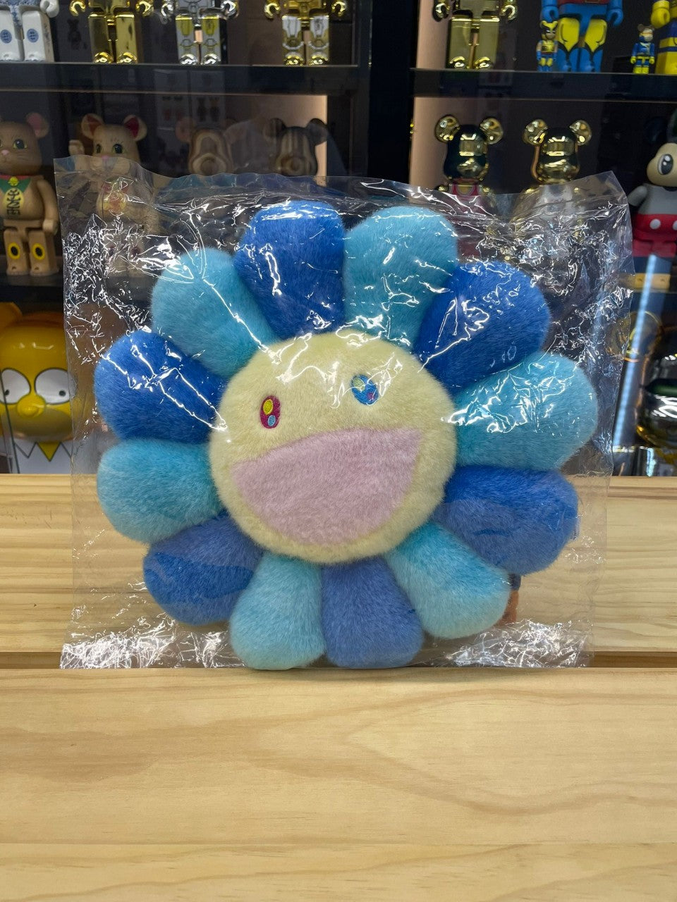 Coussin fleuri 30 cm (bleu et bleu clair)