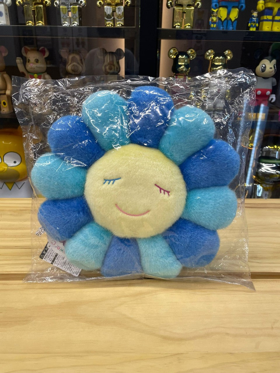 Coussin fleuri 30 cm (bleu et bleu clair)