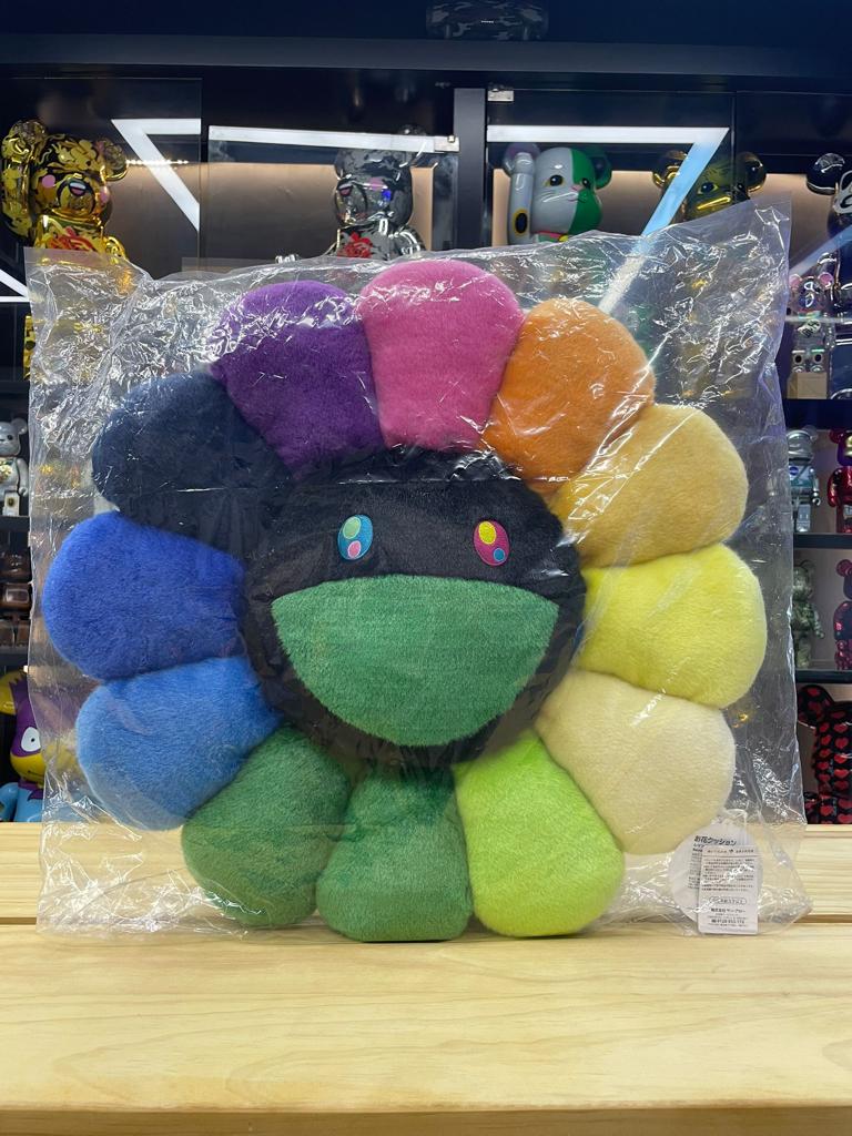 60cm Flower Cushion (Rainbow Black)