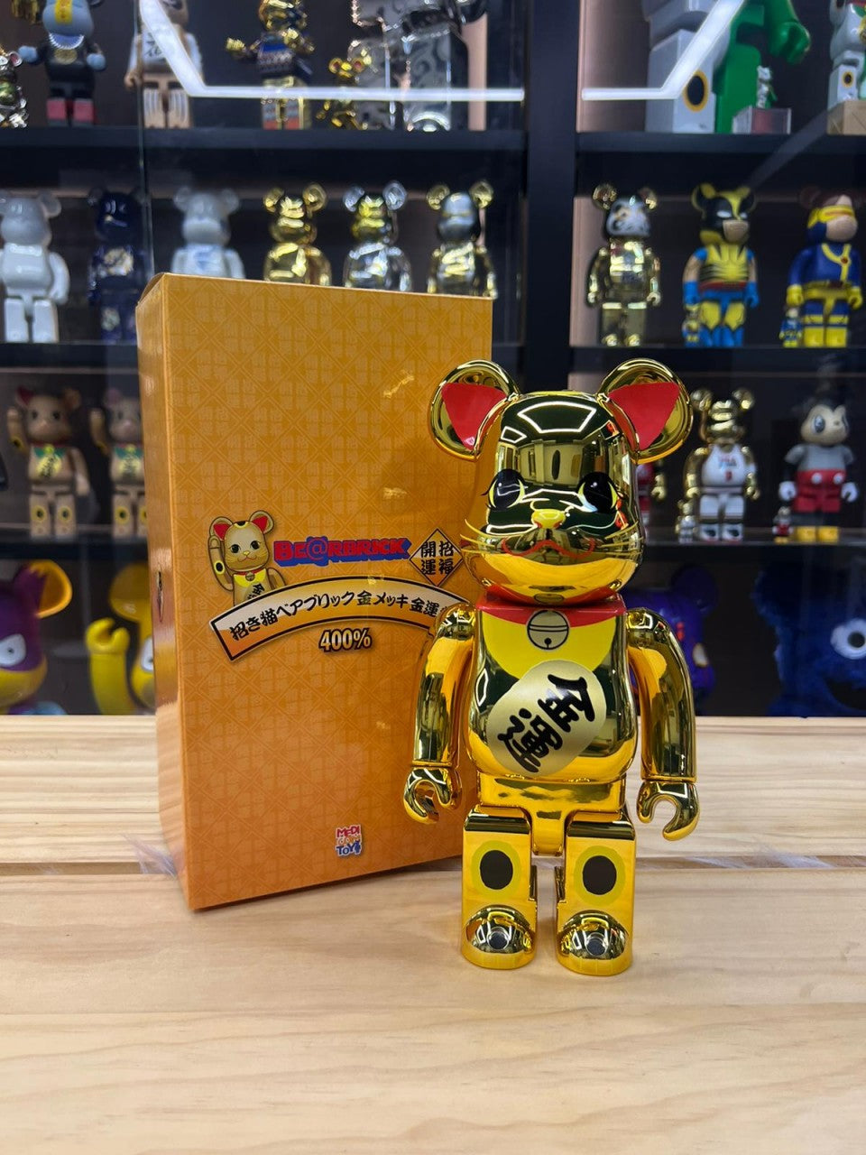 400% Be@rbrick 招き猫 金運 金メッキ 参
