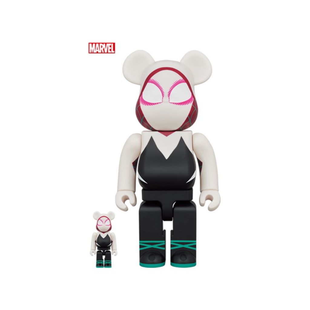100% & 400% Be@rbrick Spider-Man Into The Spider-Versespider-GWEN