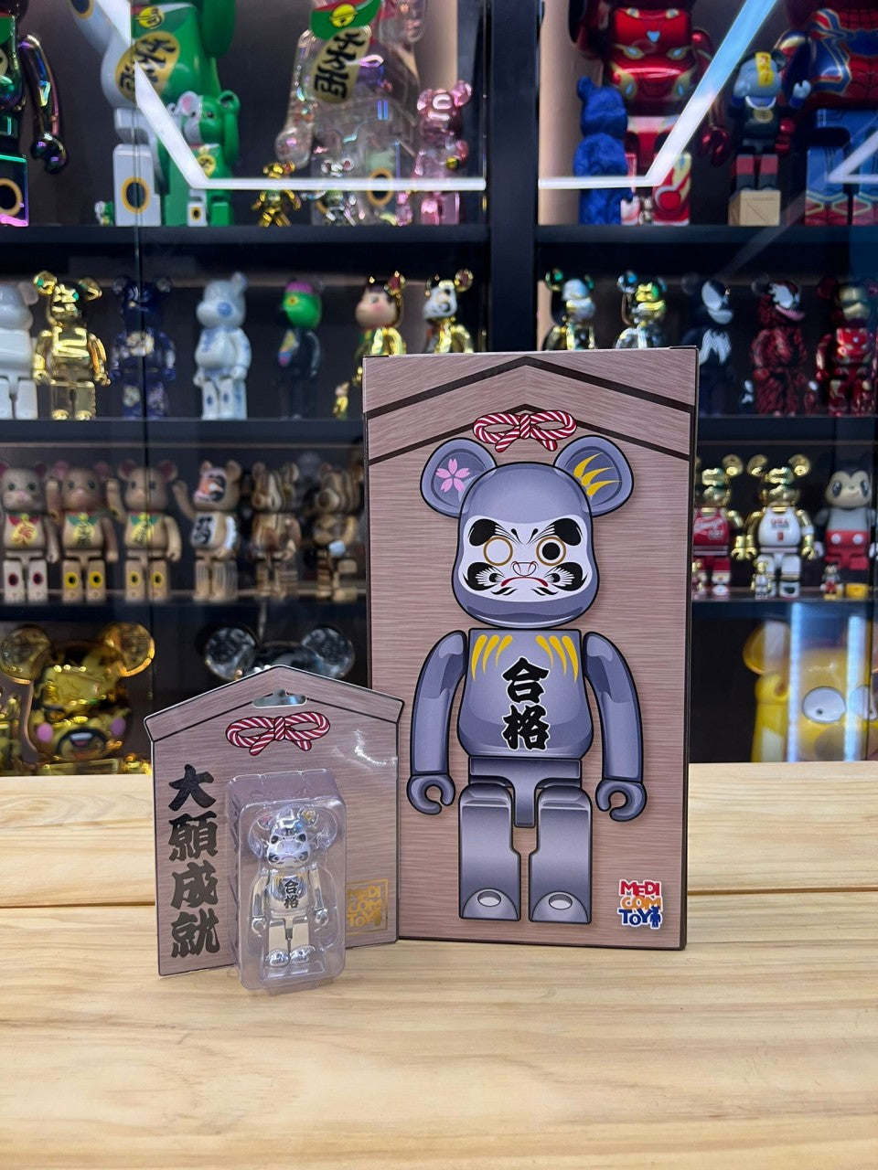 100% & 400% Be@rbrick 達磨 合格 銀メッキ