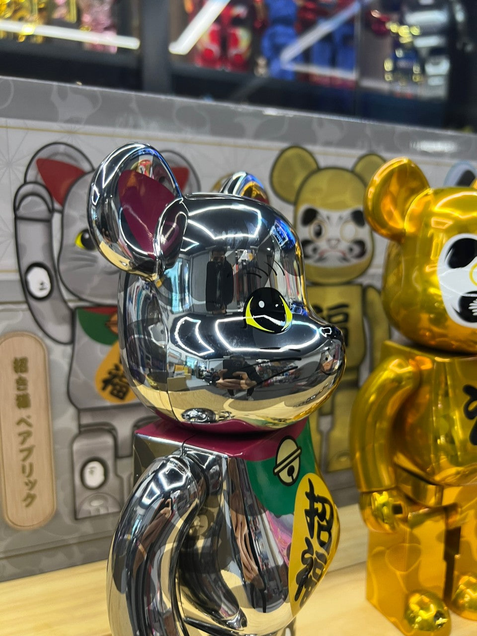 100% & 400% 6pcs Be@rbrick Bape(R) 招き猫 銀メッキ/達磨 金メッキ/獅子舞