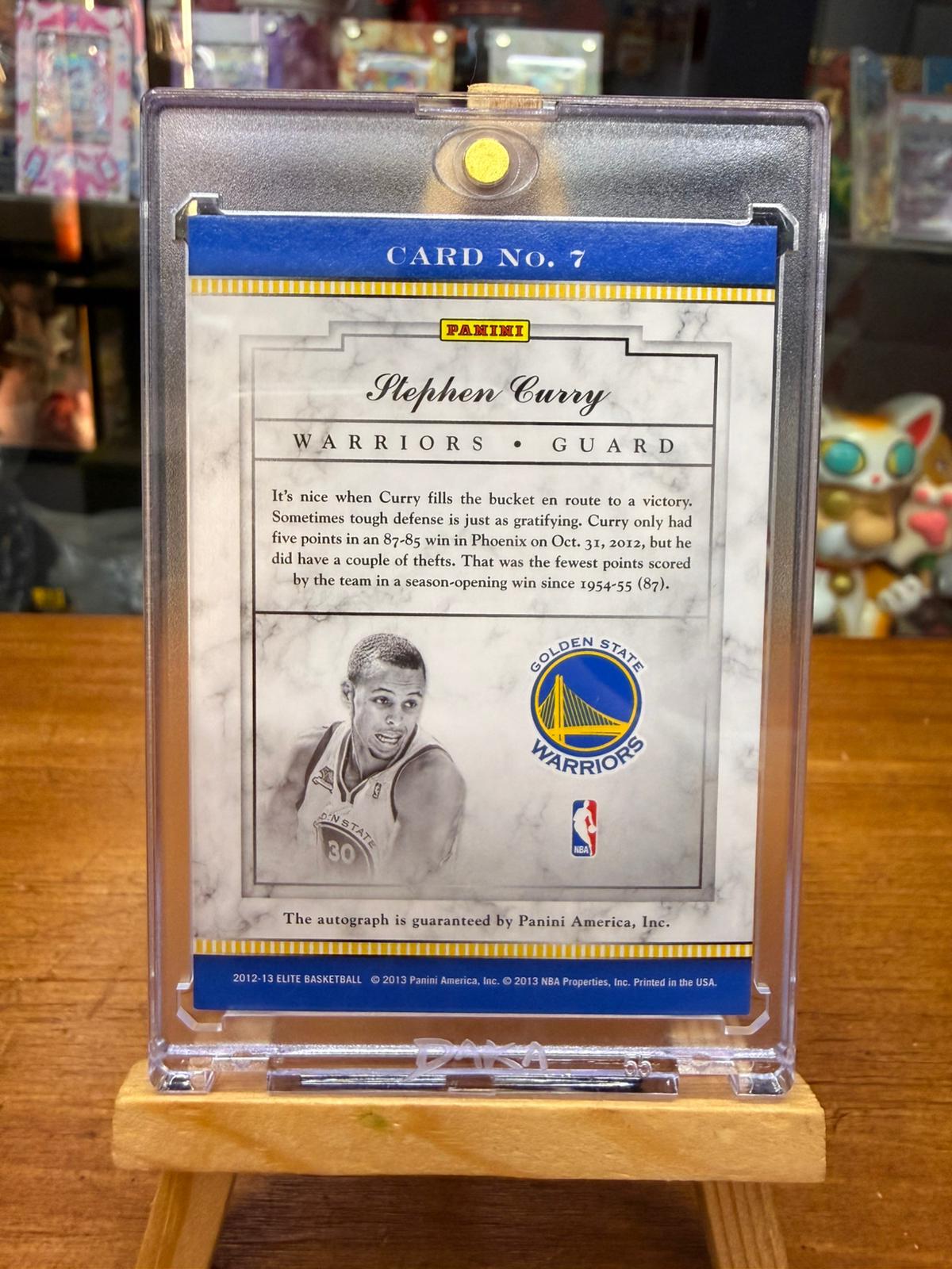 2012-13 ELITE BASKETBALL SIGNATURES WARRIORS STEPHEN CURRY NO.7 034/199限號