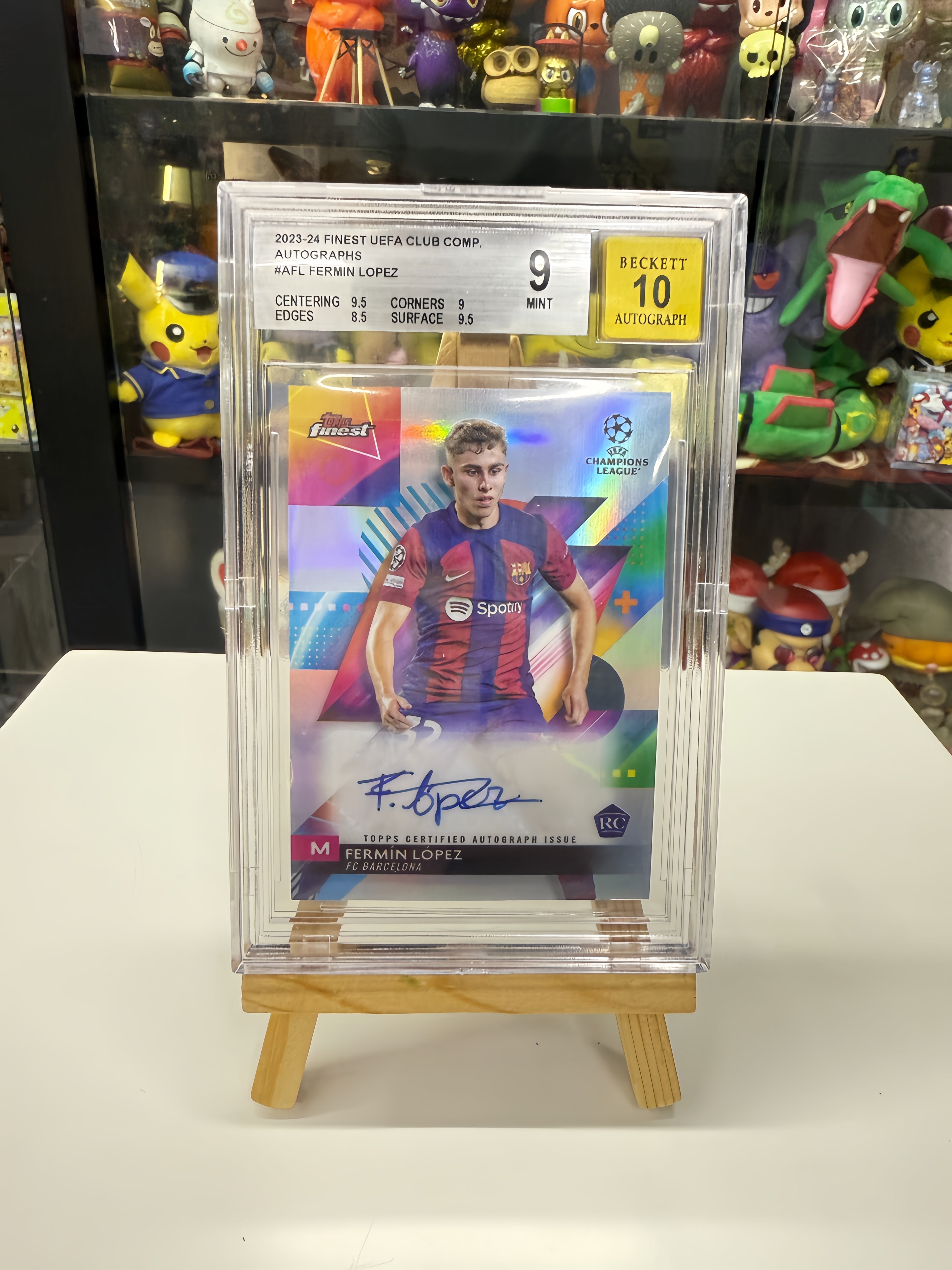BGS9(AUTO10) 2024 Topps Finest UEFA FC Barcelona Fermin Lopez RC A-FL Auto 19233977