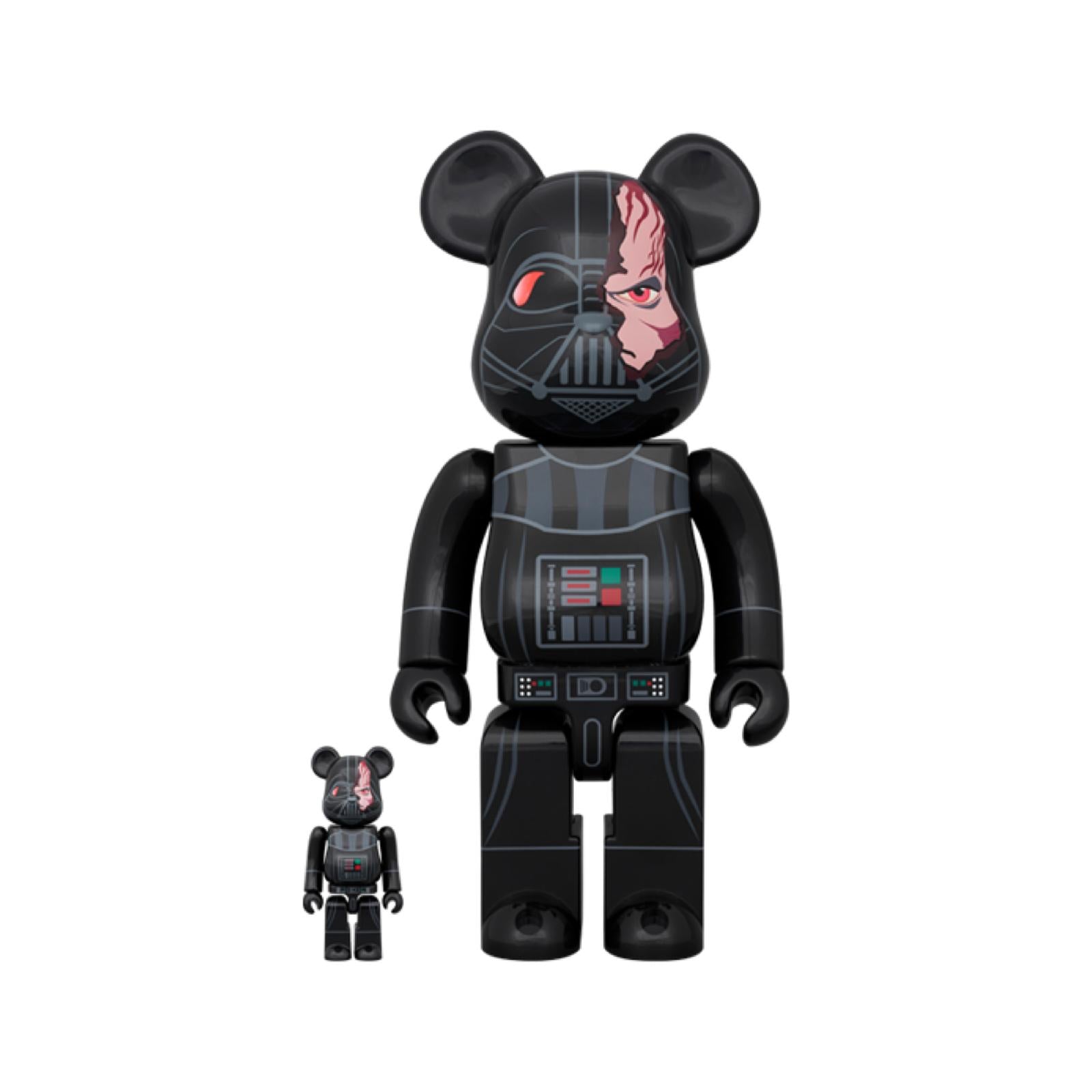 100% & 400% BE@RBRICK DARTH VADER(TM) DAMAGE Ver. (OBI-WAN KENOBI Ver.)