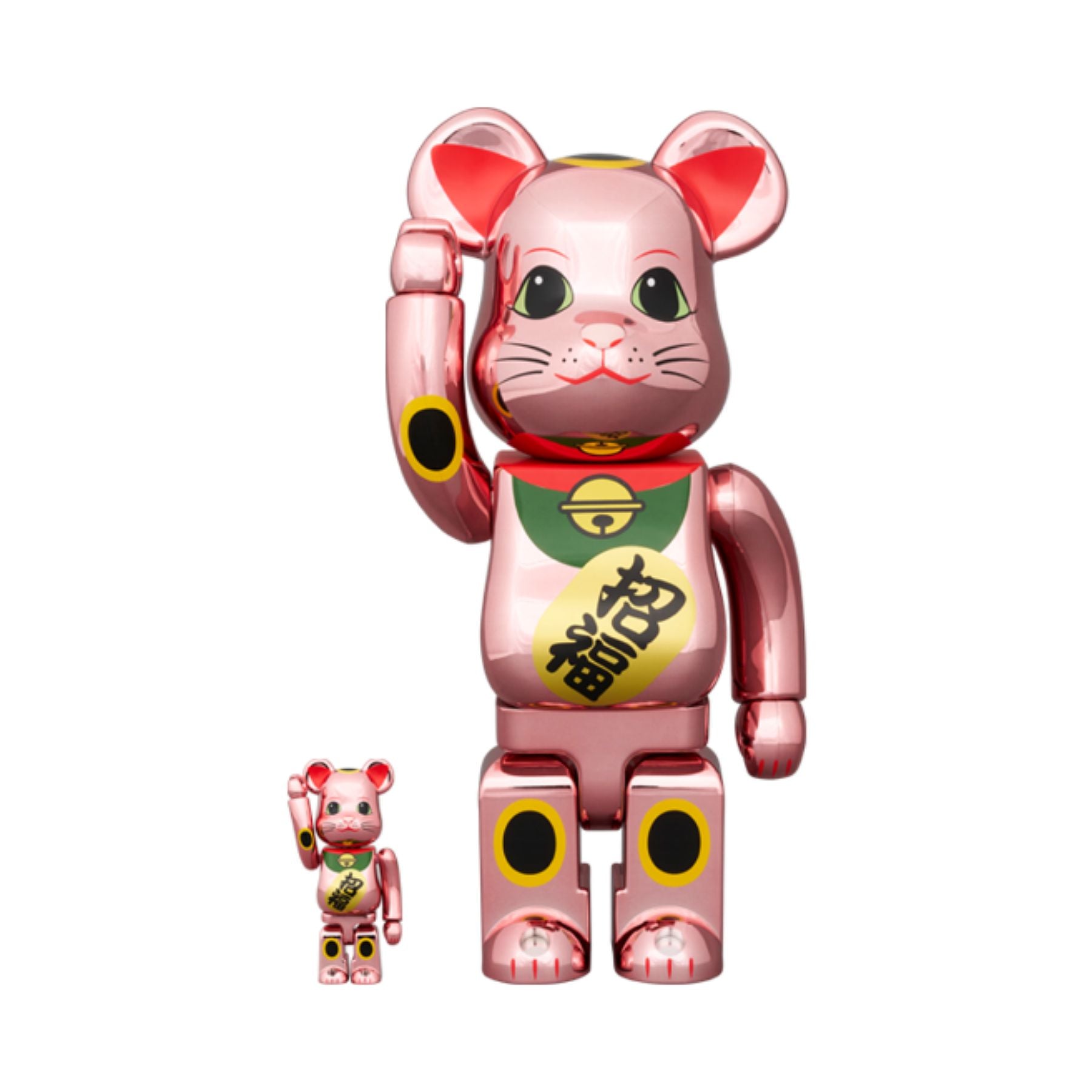 100% & 400% BE@RBRICK 招き猫 招福 桃金メッキ