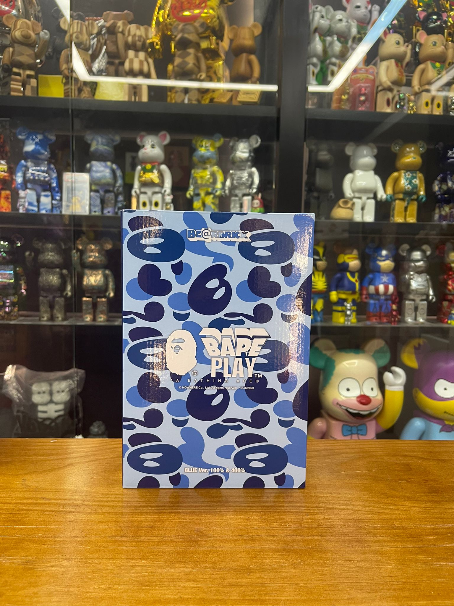 100% & 400% BE@RBRICK BABY MILO(R) CAMO SHARK (Blue)