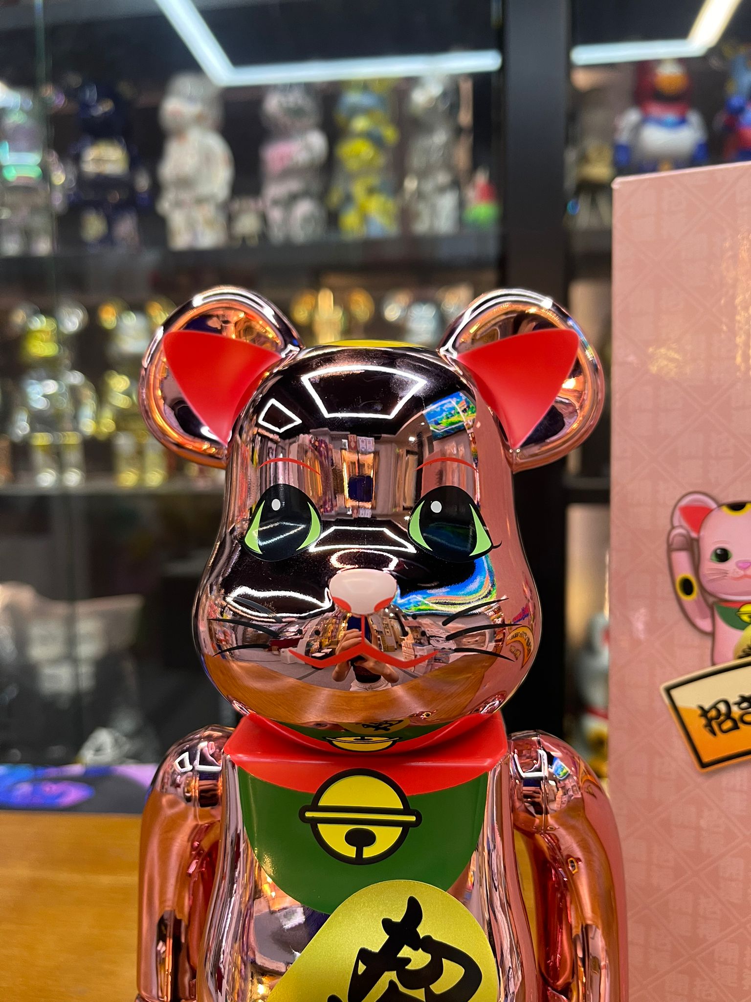 100% & 400% BE@RBRICK 招き猫 招福 桃金メッキ