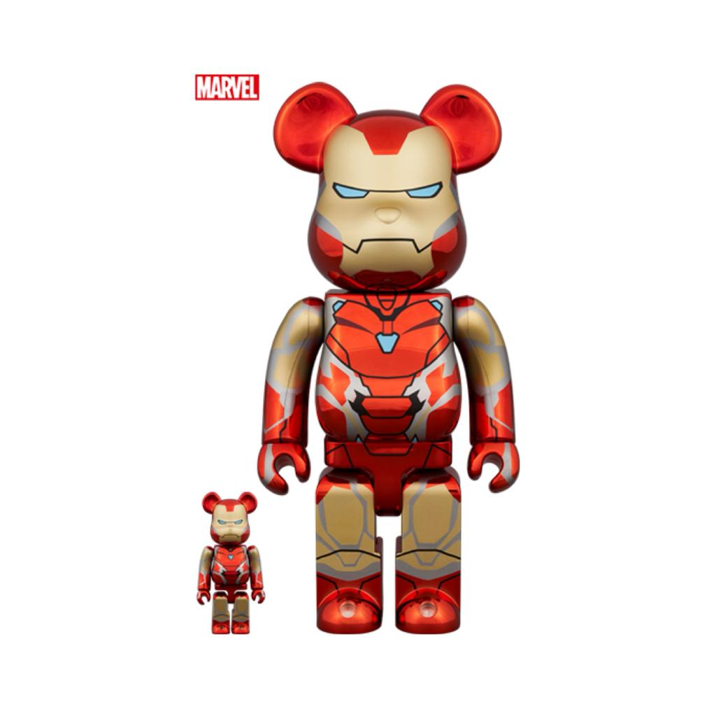 100% & 400% BE@RBRICK IRON MAN MARK85 CHROME Ver.