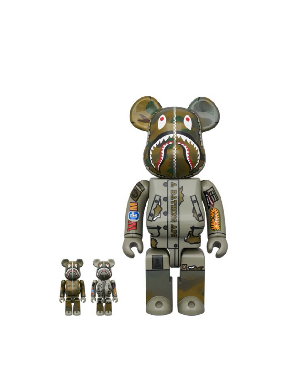 100% & 400% BE@RBRICK BAPE(R) × ALPHA CAMO SHARK 2023