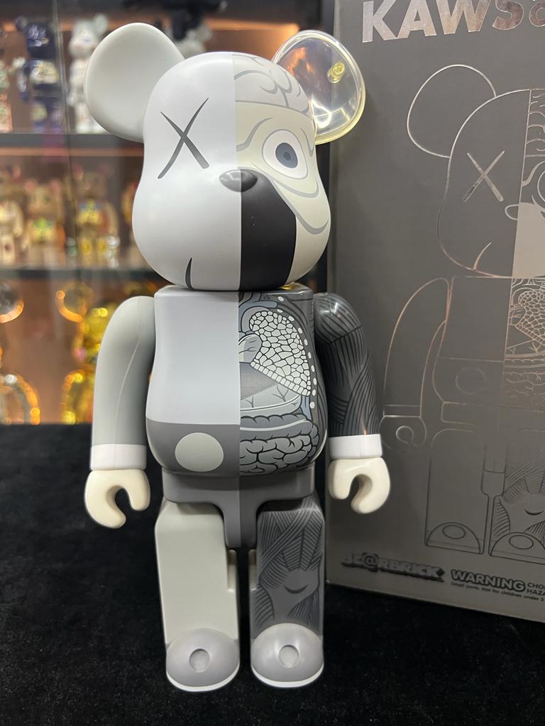Set of 3 pcs 400% Be@rbrick x Kaws Original Fake (Black / Grey / brown) 黑/灰/紅 半解