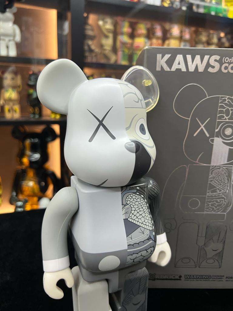 Set of 3 pcs 400% Be@rbrick x Kaws Original Fake (Black / Grey / brown) 黑/灰/紅 半解