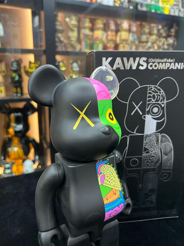 Set of 3 pcs 400% Be@rbrick x Kaws Original Fake (Black / Grey / brown) 黑/灰/紅 半解
