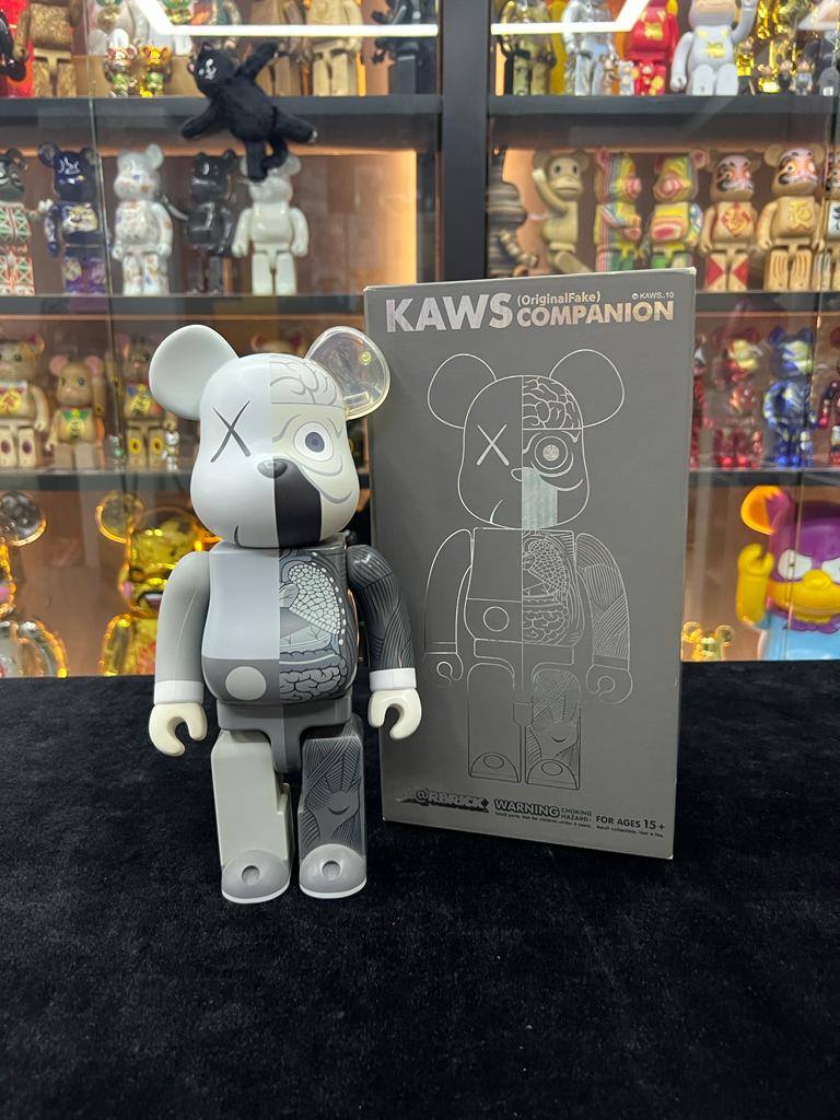 Set of 3 pcs 400% Be@rbrick x Kaws Original Fake (Black / Grey / brown) 黑/灰/紅 半解