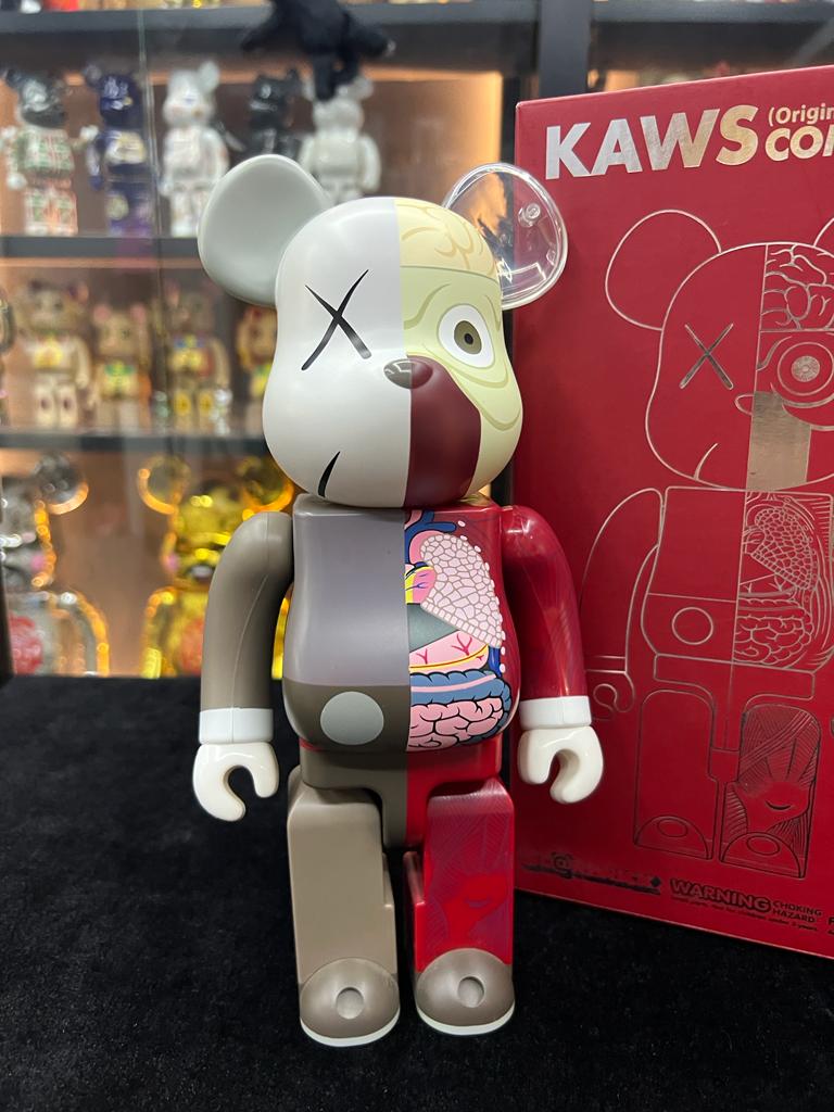 Set of 3 pcs 400% Be@rbrick x Kaws Original Fake (Black / Grey / brown) 黑/灰/紅 半解