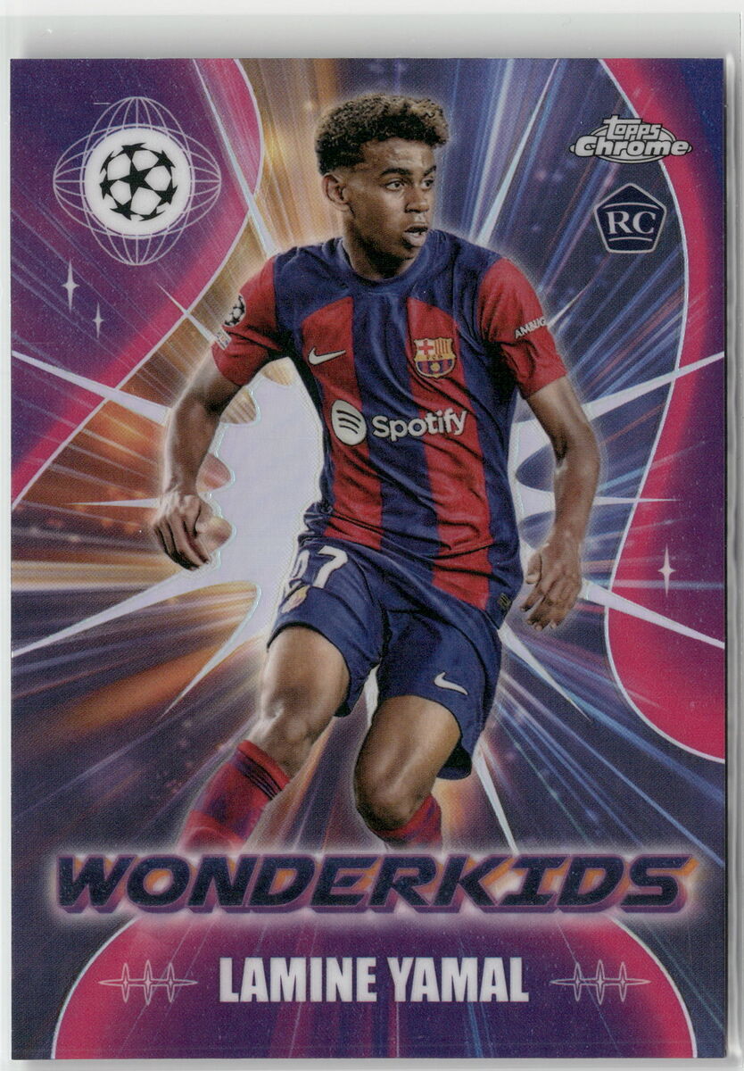 BGS 9 2023-24 TOPPS CHROME UEFA CLUB Competitons Wonderkids #wk3 LAMINE YAMAL