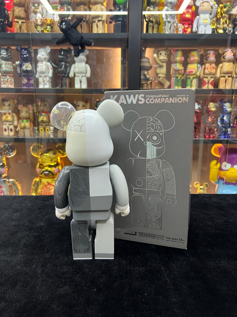 Set of 3 pcs 400% Be@rbrick x Kaws Original Fake (Black / Grey / brown) 黑/灰/紅 半解