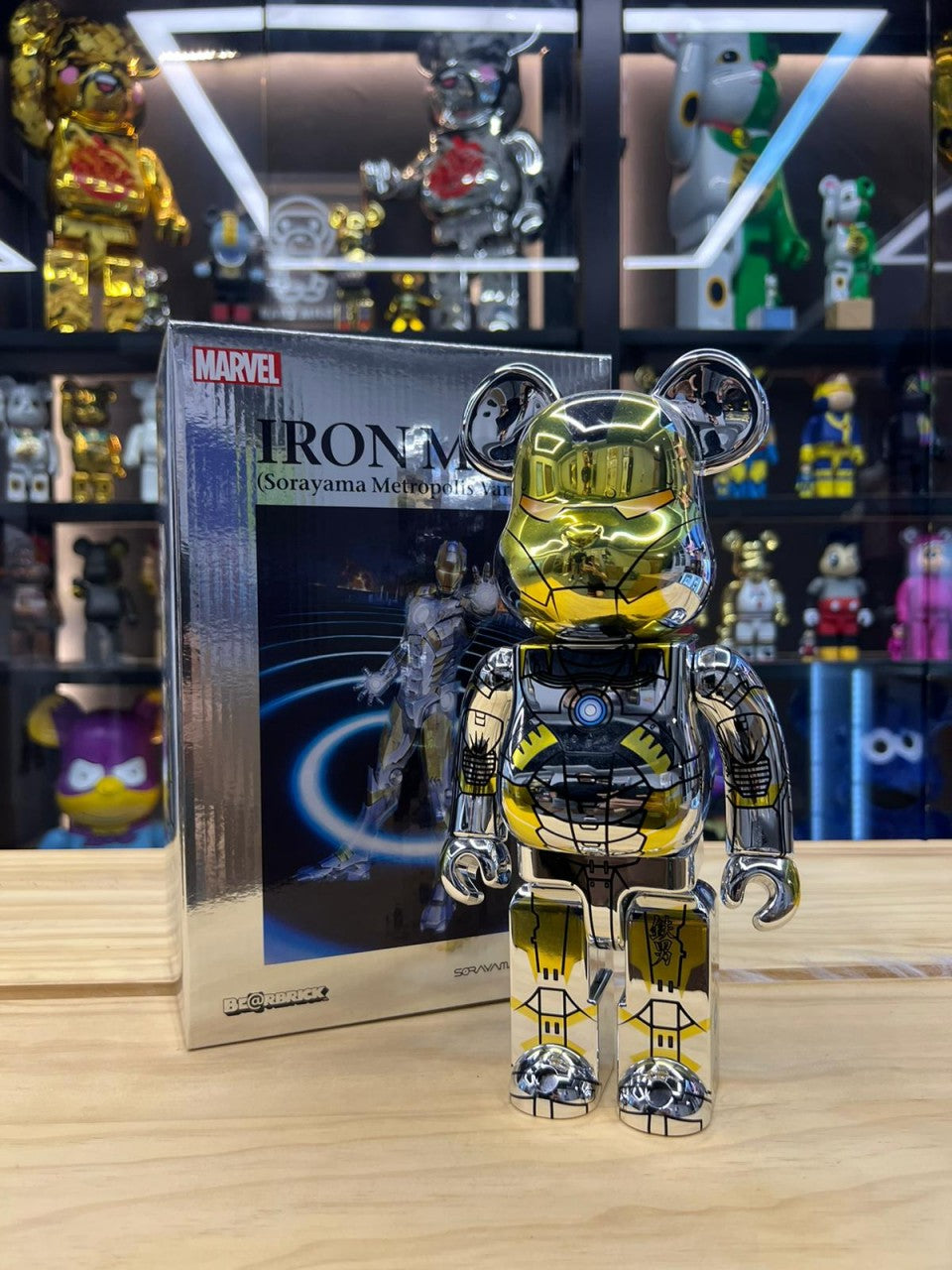 100% & 400% Be@rbrick Sorayama Ironman (Silver)