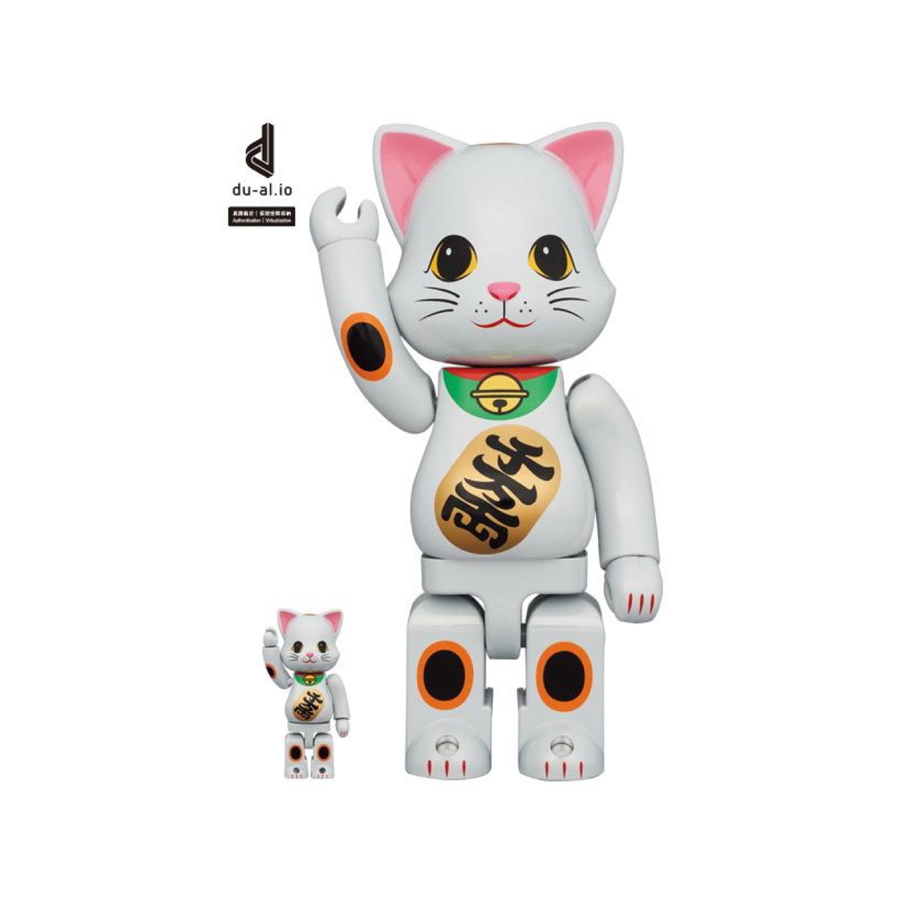100% & 400% NY@BRICK 招き猫 白メッキ