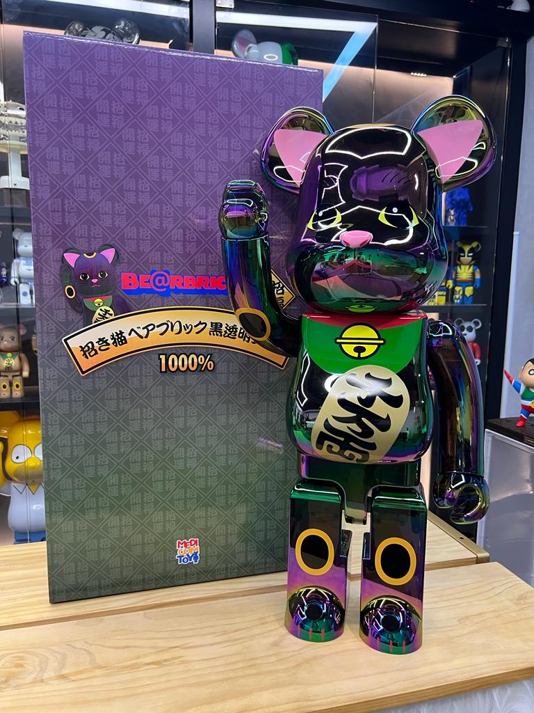 BE@RBRICK 招き猫 黒透明メッキ 1000％ - hondaprokevin.com