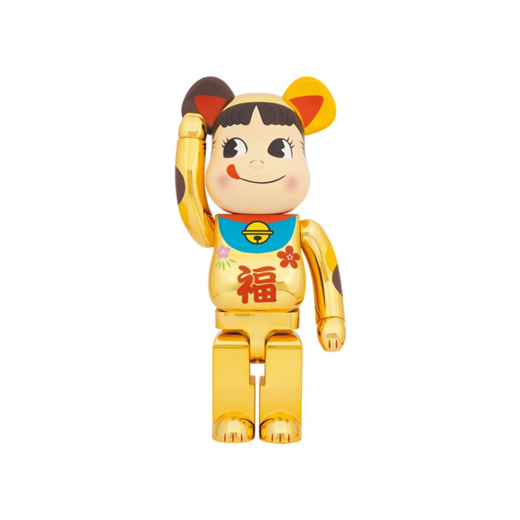 1000% Be@rbrick 招き猫 ペコちゃん 福 金メッキ (不二家 Peko Chan)