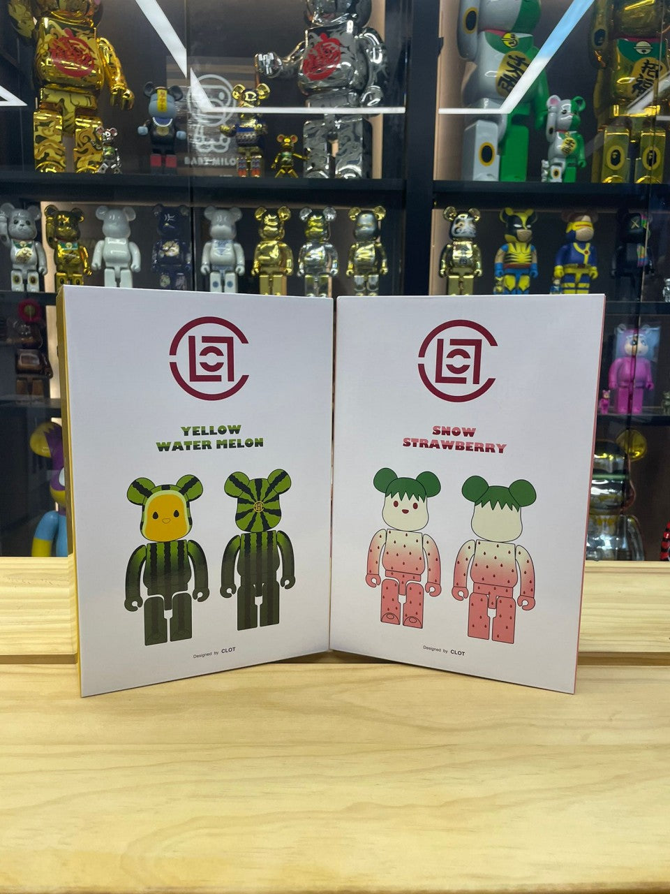Set of 2 box 100% & 400% Be@rbrick x Clot Watermelon & Strawberry (西瓜 & 士多啤梨)