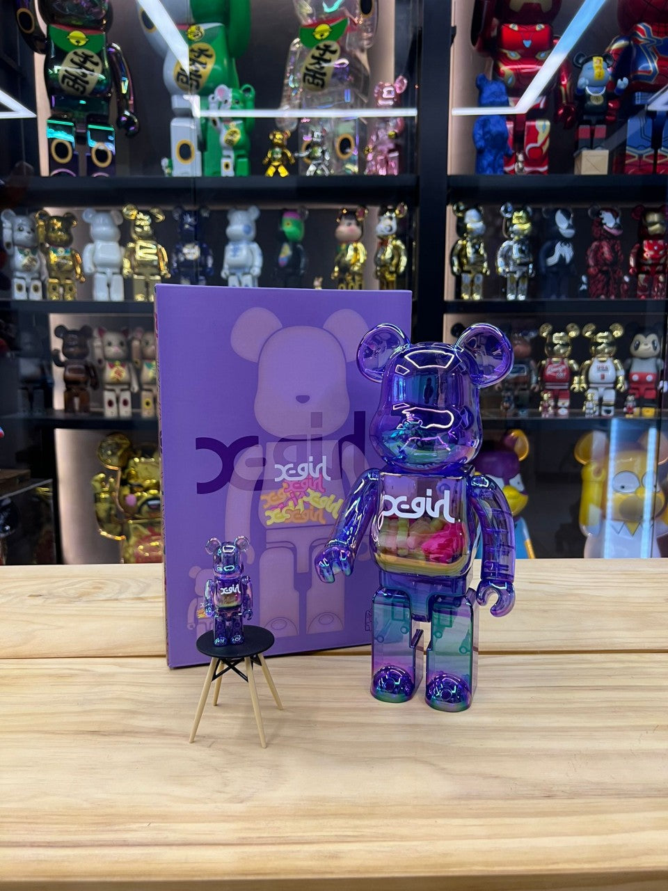 100% & 400% Be@rbrick X-girl Clean Purple
