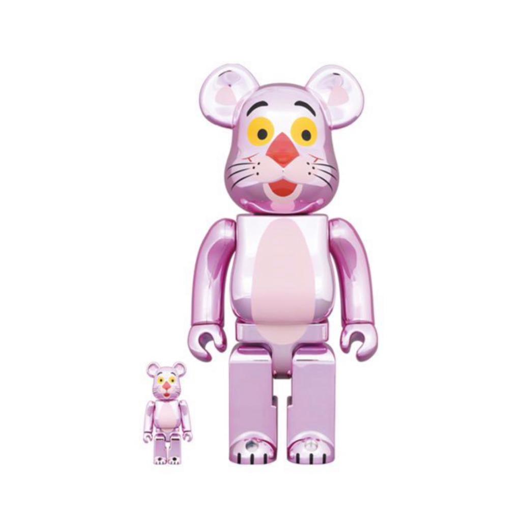 100% et 400% Be@rbrick Pink Panther Chrome Ver. léopard idiot
