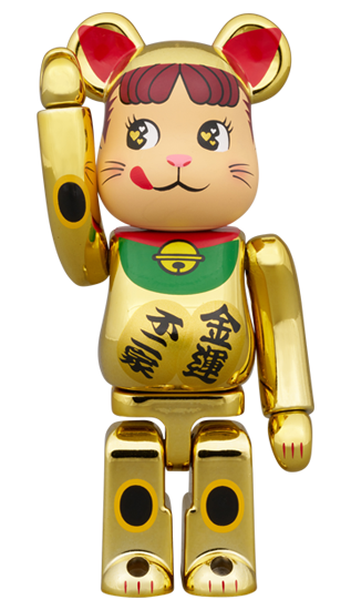 100％ & 400％ BE@RBRICK 招き猫 ペコちゃん 金運 ダブル小判 金メッキ