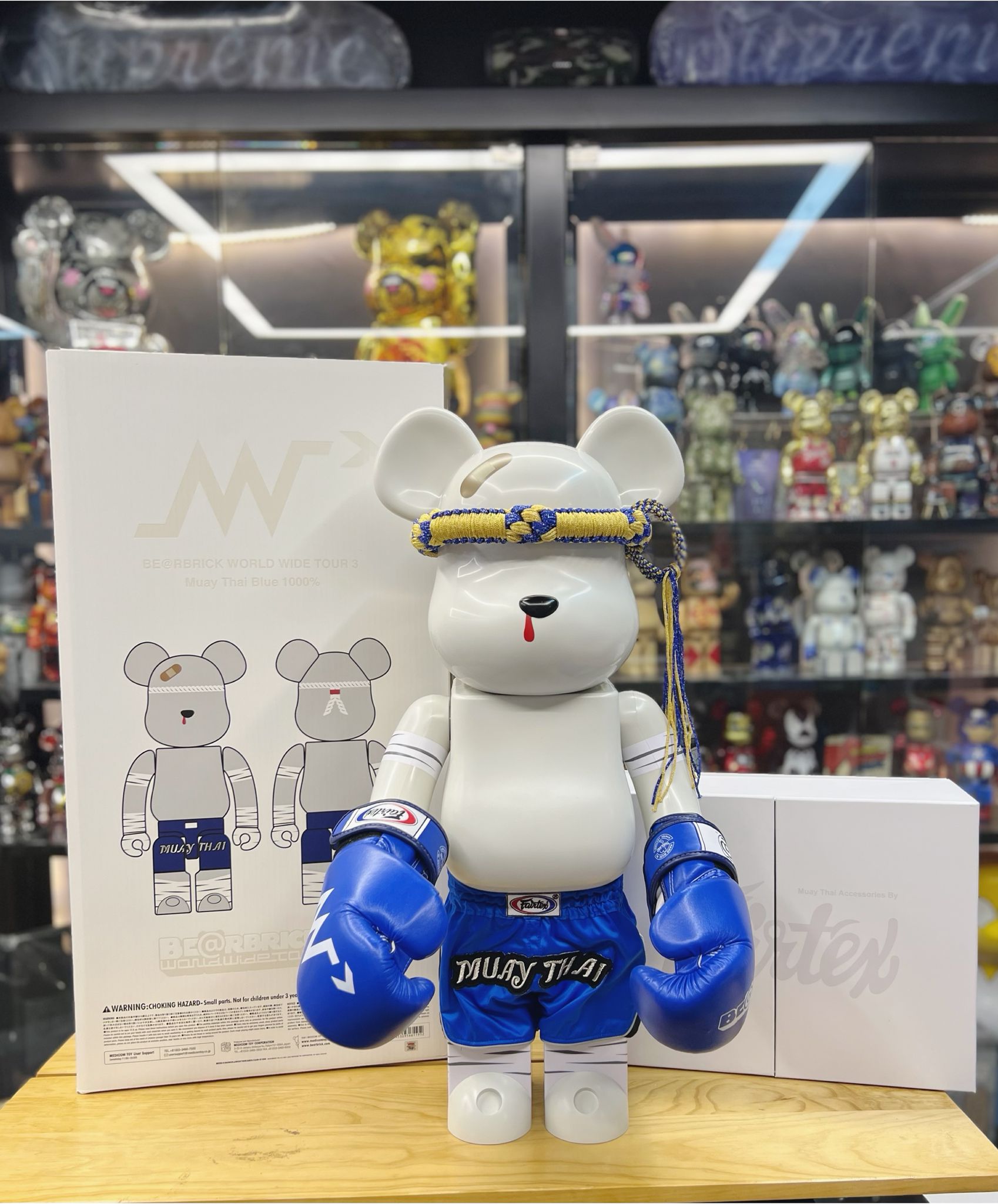 1000% Be@rbrick Muay Thai (Blue) WWT3 Bangkok Edition