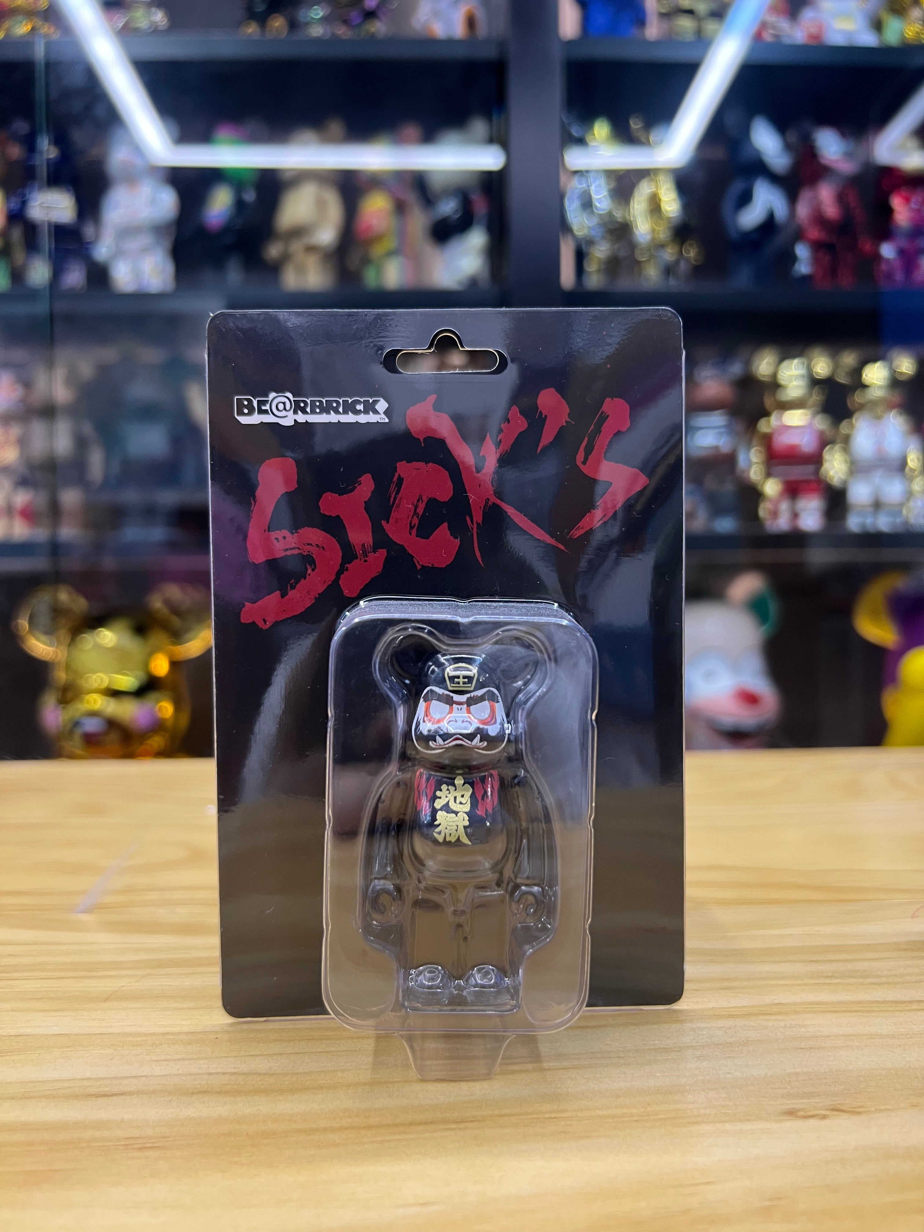 100% Be@rbrick Daruma 地獄達摩 Sick`S (Black)