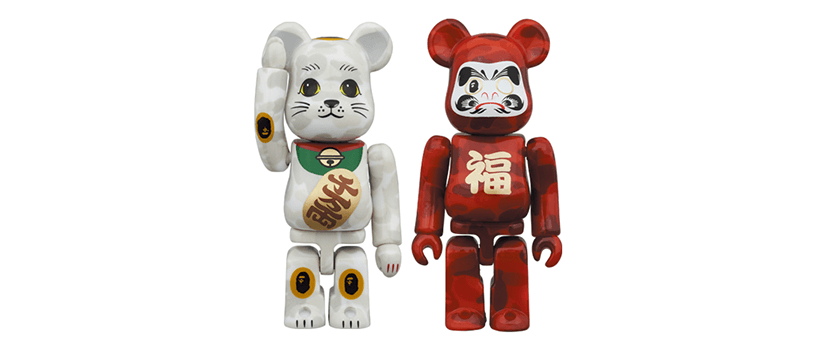 100% BE@RBRICK BAPE(R) 招き猫 & 達磨 Lucky cat & Daruma (2021)