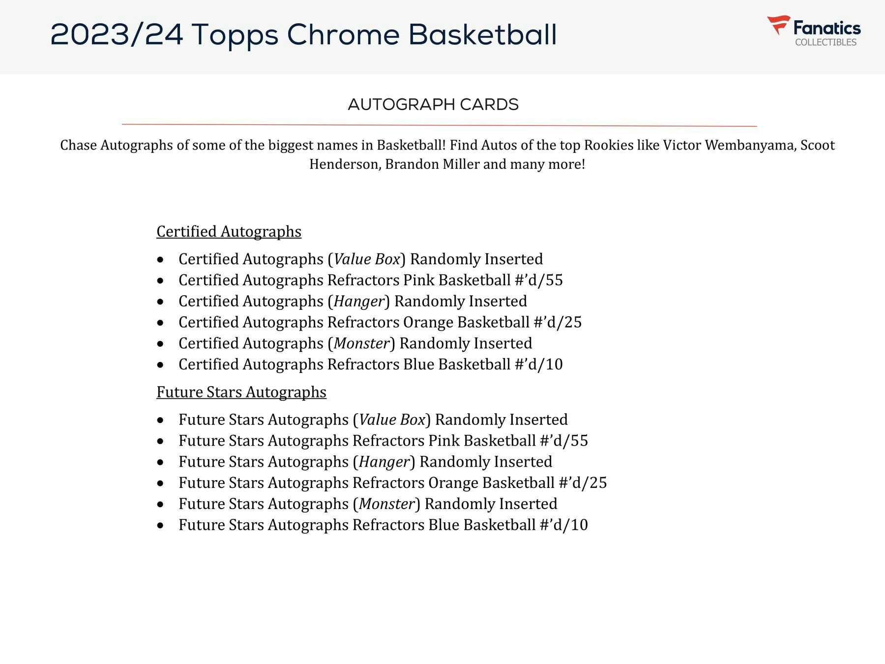 2023/24 Topps Chrome Basketball Monster Box (50 Cards)