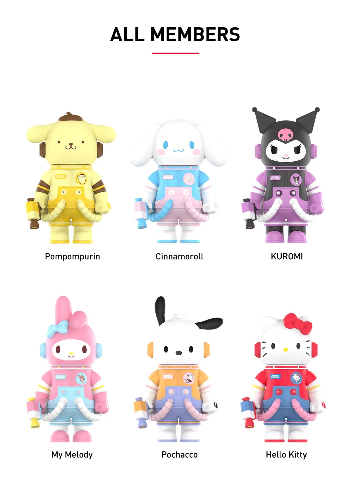 Set of 6 400% MEGA SPACE MOLLY Sanrio Characters Series 三麗鷗家族系列