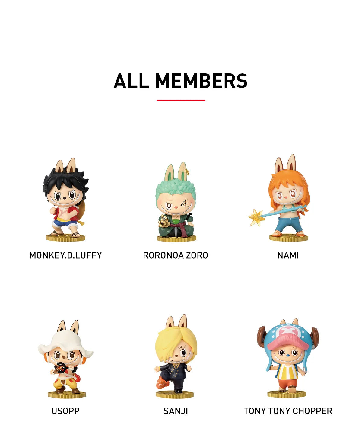 THE MONSTERS × One Piece Series Figures Blind Labubu 航海王盲盒