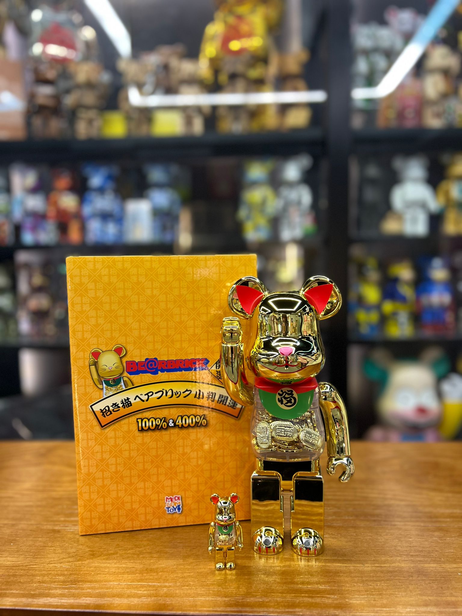 100％ & 400％ BE@RBRICK 招き猫 小判 金メッキ