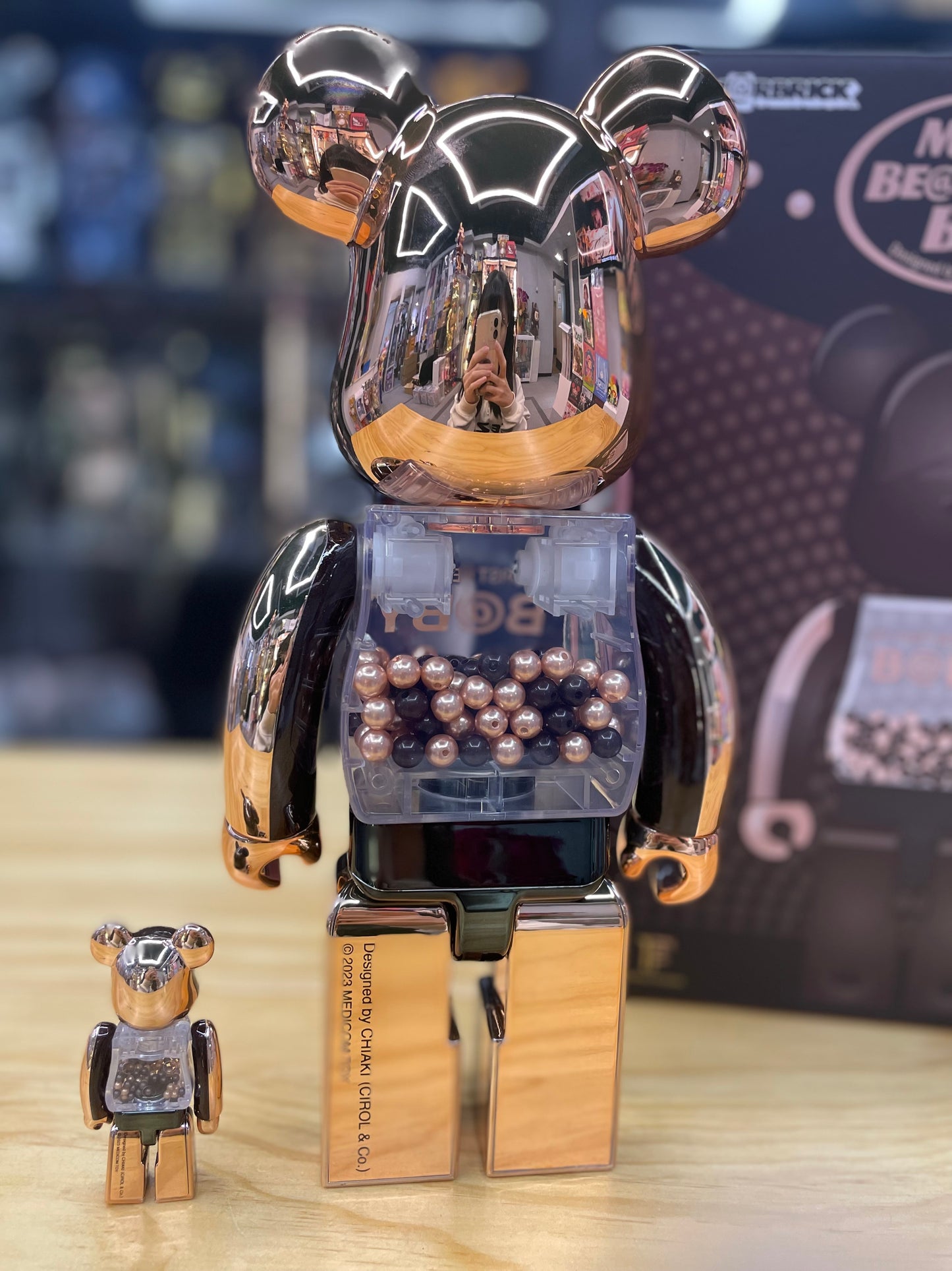 100% & 400% My First Baby Be@rbrick Gold Pink & Chocolate Ver.