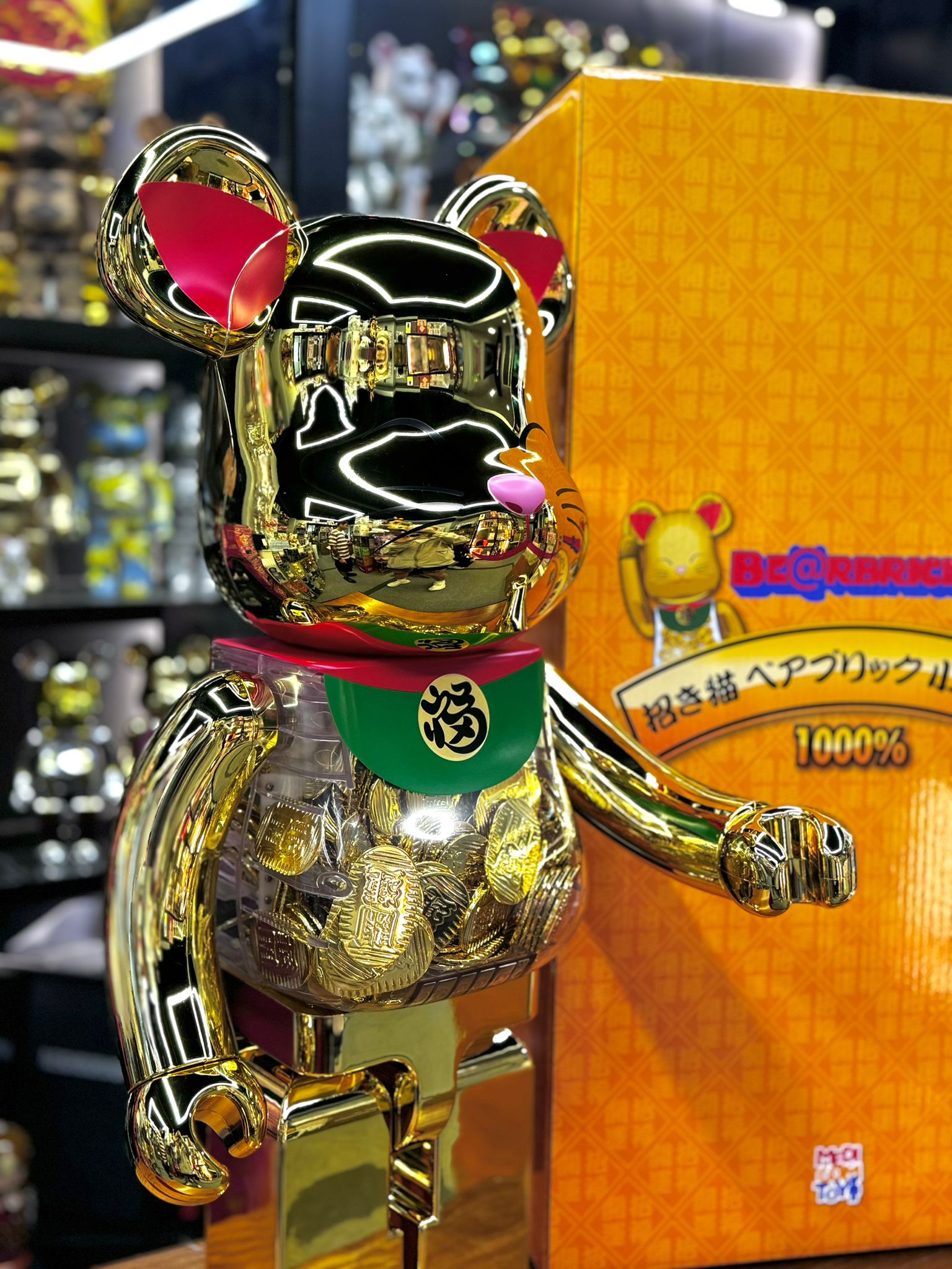 1000％ BE@RBRICK 招き猫 小判 開運 金メッキ