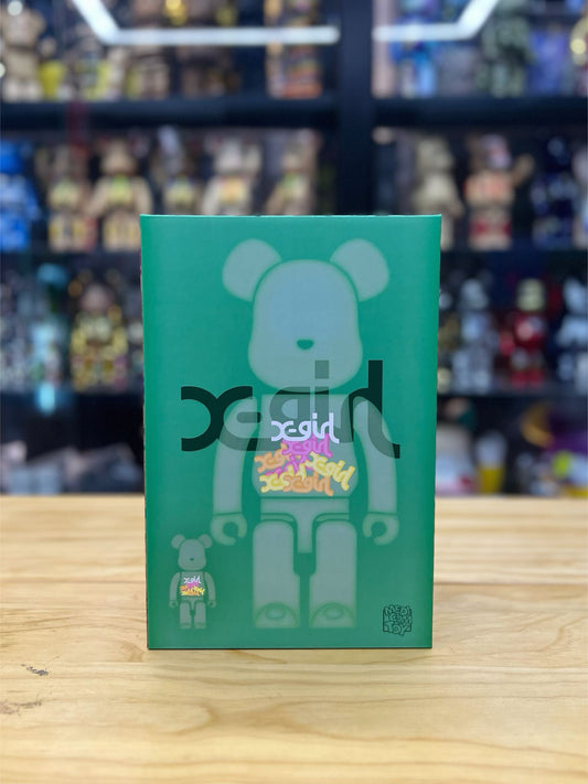 100% & 400% BE@RBRICK X-girl CLEAR GREEN Ver.